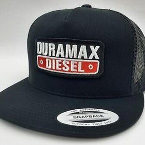 Duramax Diesel Trucks Embroidered Patch Flat Bill Snapback Mesh Trucker DMax Hat